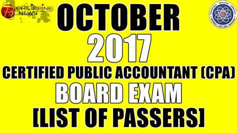 FULL RESULTS: October 2017 CPA Board Exam List .